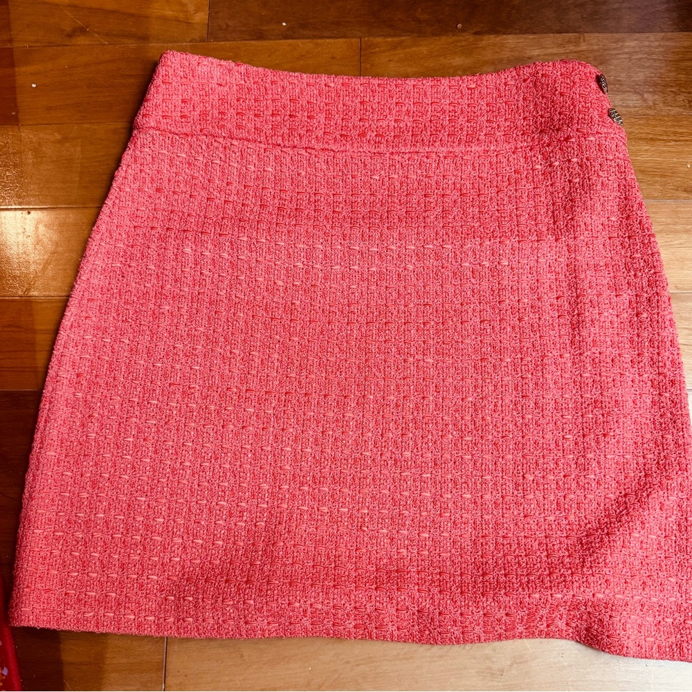 ST JOHN BLACK LABEL CORAL/ pinkish tweed knit pencil skirt EUC